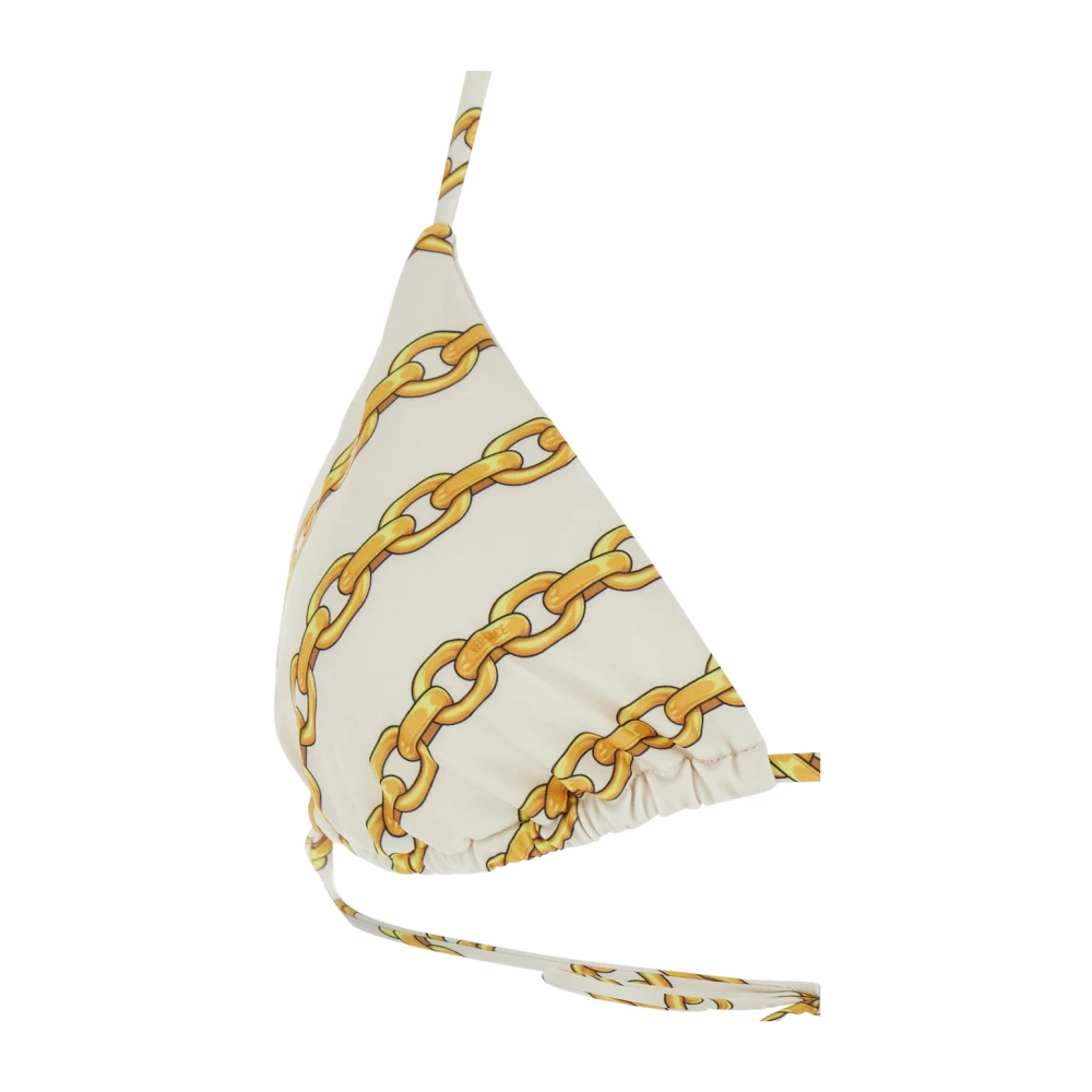Versace Witte Bikini Top met Kettingprint White Dames