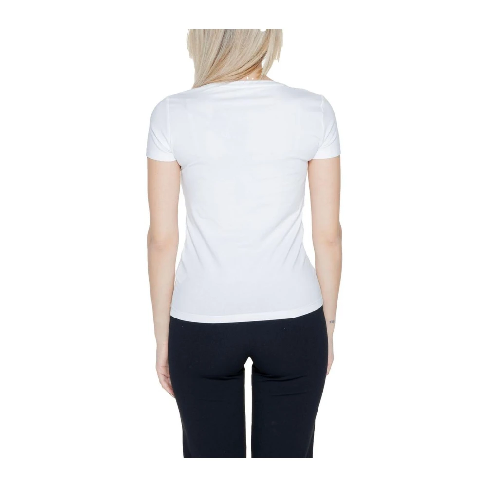 Emporio Armani EA7 Katoenmix Stretch T-shirt Damescollectie White Dames