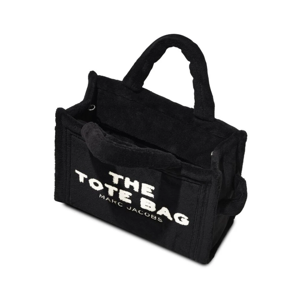 Marc Jacobs Terry Tote Tas met Slogan Print Black Dames
