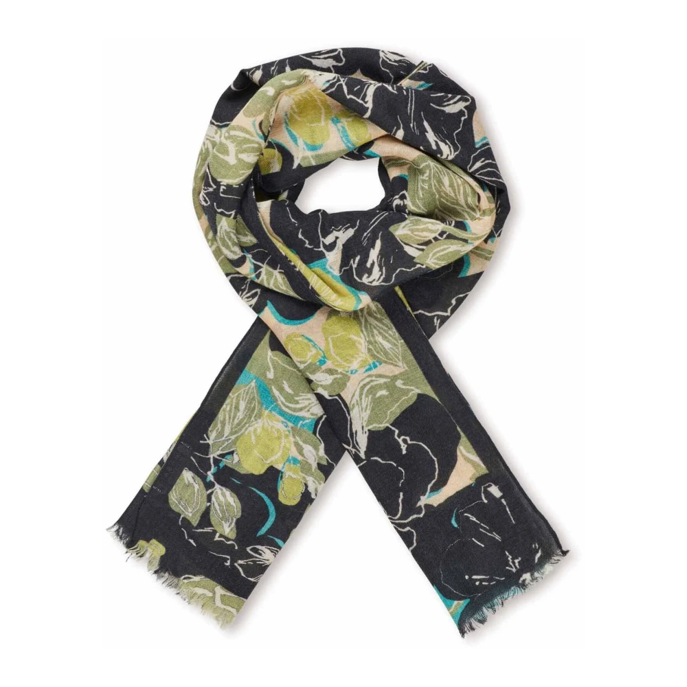 Masai Groene Wollen Sjaal Fern Model Multicolor Dames