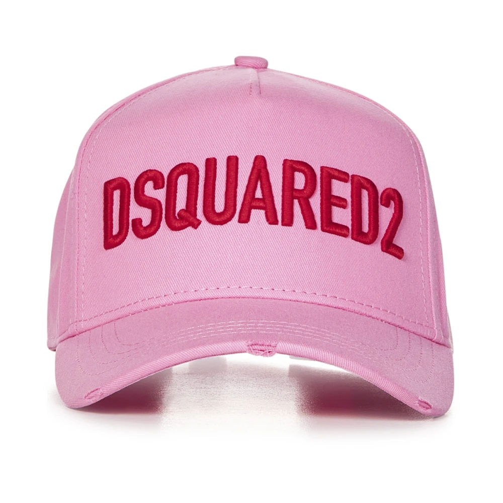 Dsquared2 Rosa Förstörd Böjd Skärm Hatt Pink, Dam
