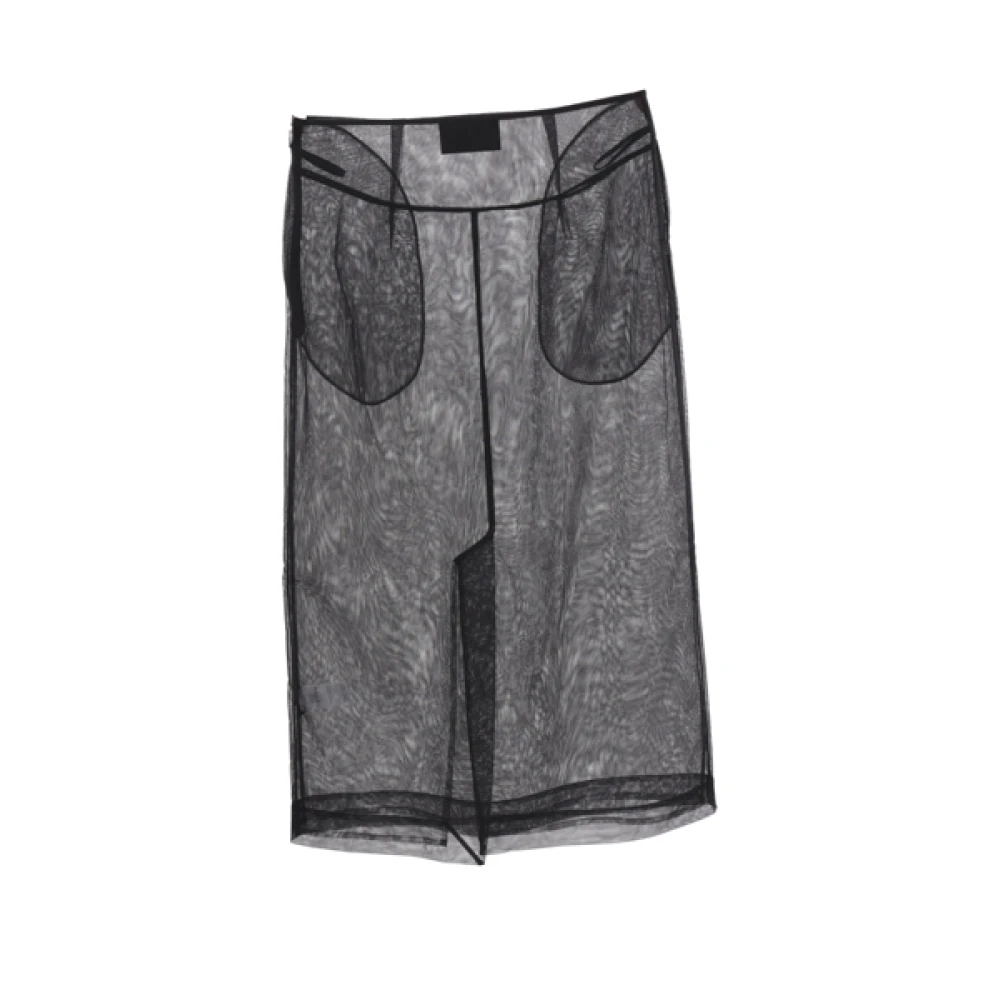 Simone Rocha Zwart Doorschijnend Tule Pencil Rok Black Dames