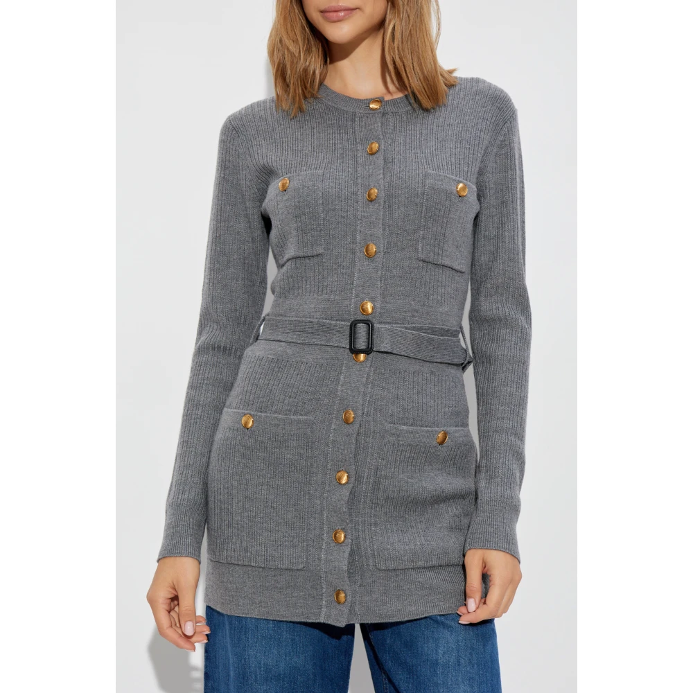 Chloé Wollen jurk met taille riem Gray Dames