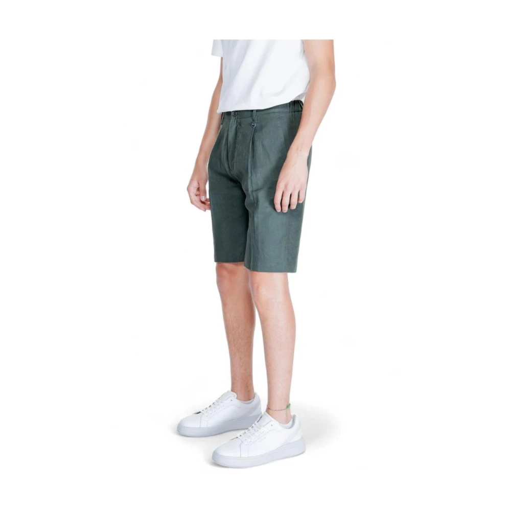 Antony Morato Groene Linnen Shorts voor Mannen Green Heren