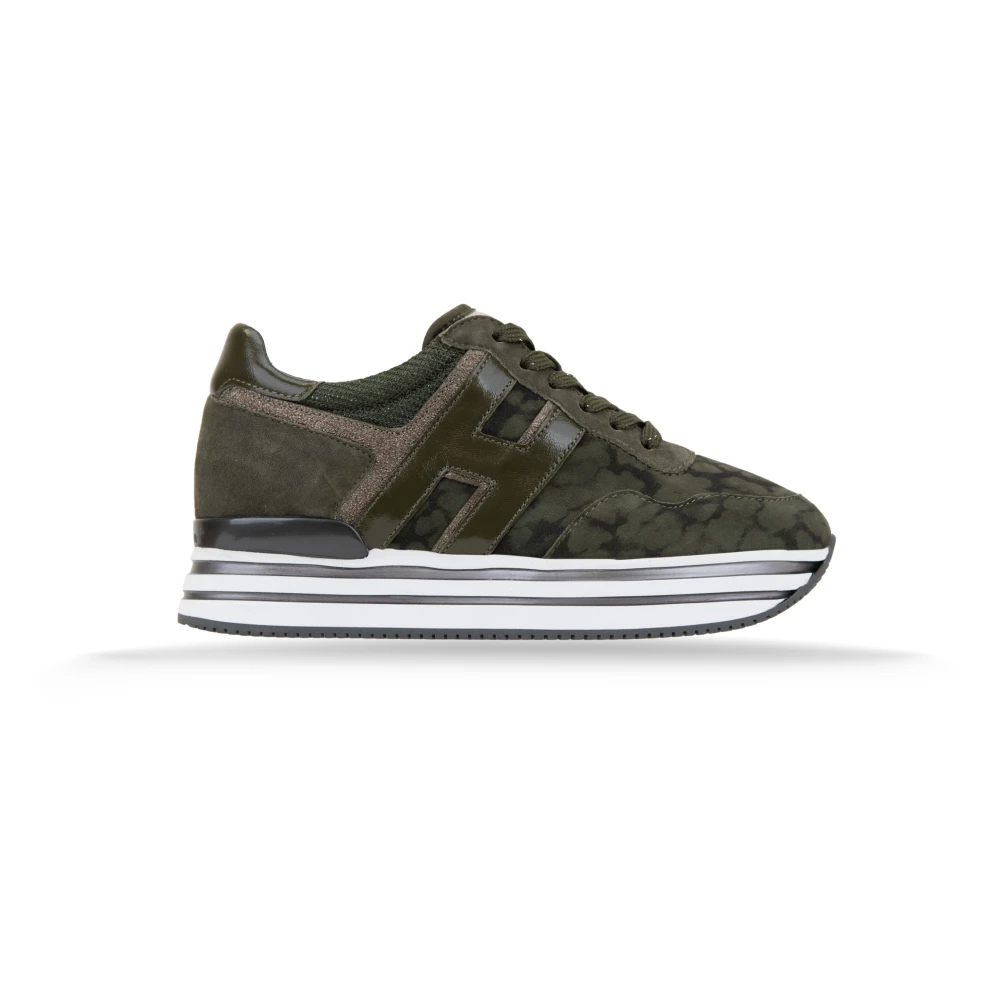 Hogan Suède Veterschoenen voor Dames Dames Schoenen Groen