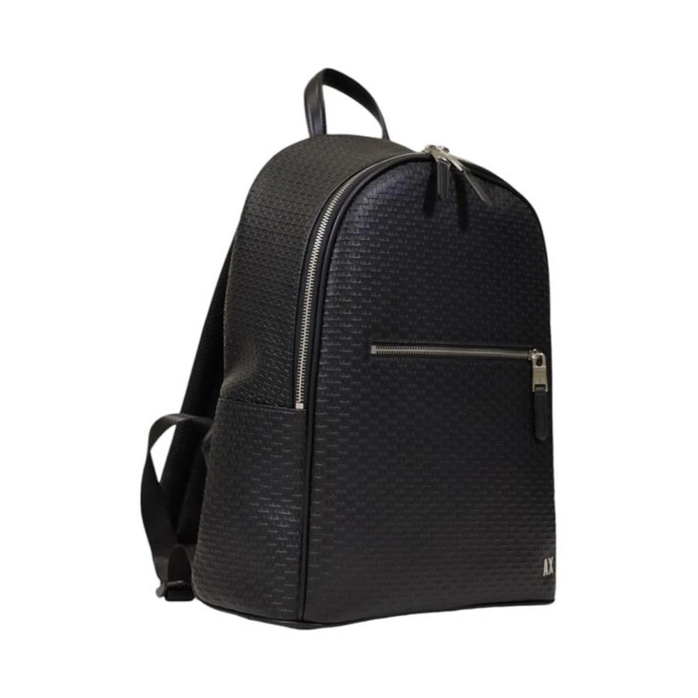 Armani Exchange Polyester Rugzak met Meerdere Compartimenten Black Heren