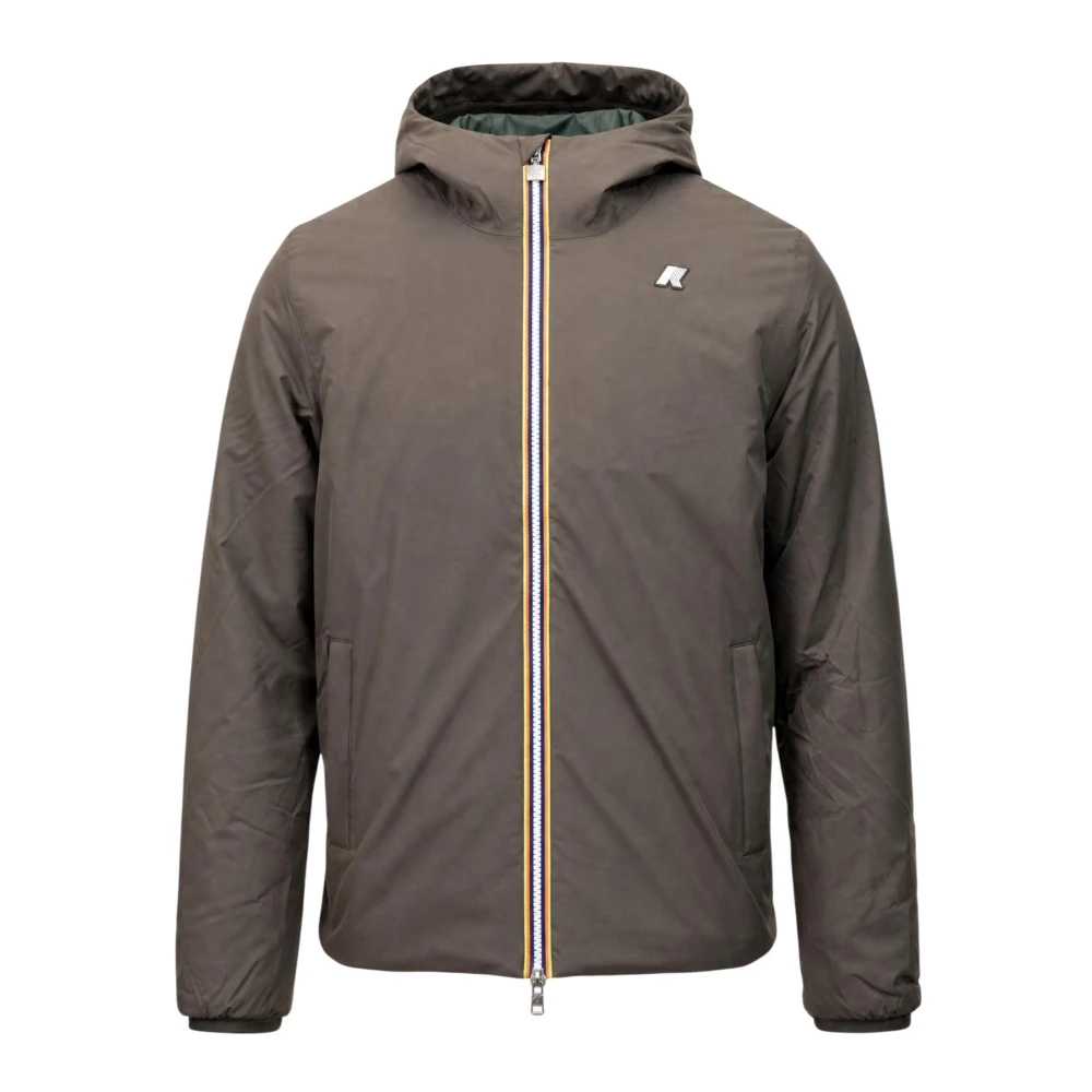 Giubbotto Kway uomo marrone verde scuro reversibile Jack st warm double - Immagine 3