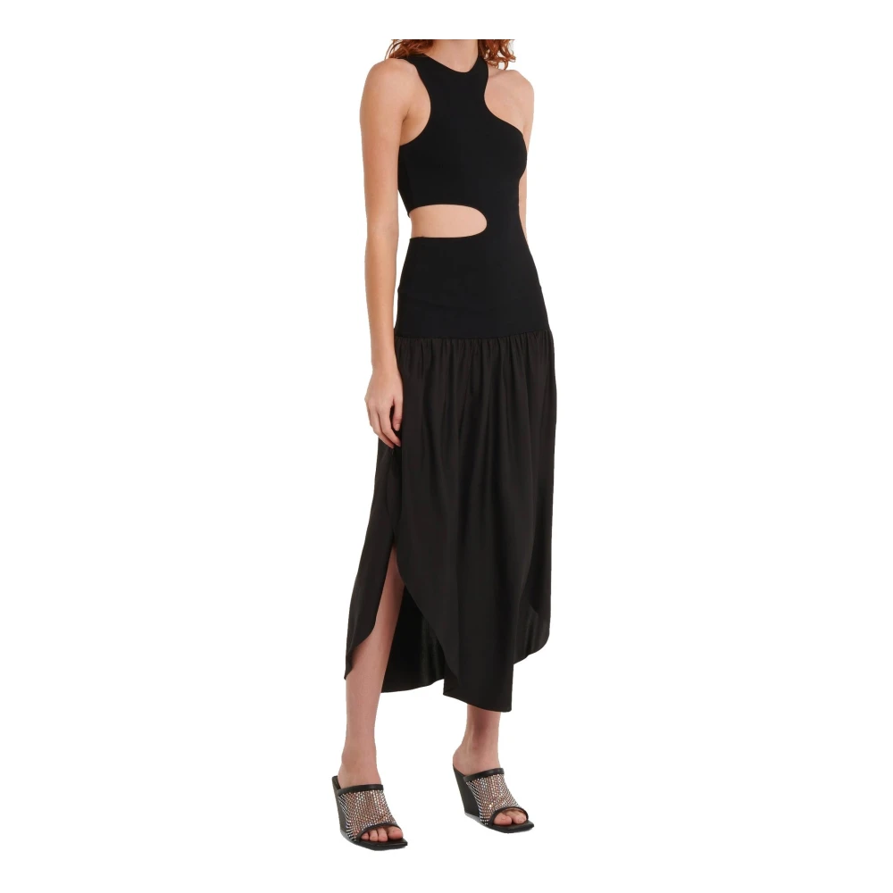 Stella Mccartney Zijden maxi-jurk met uitsparingen Black Dames