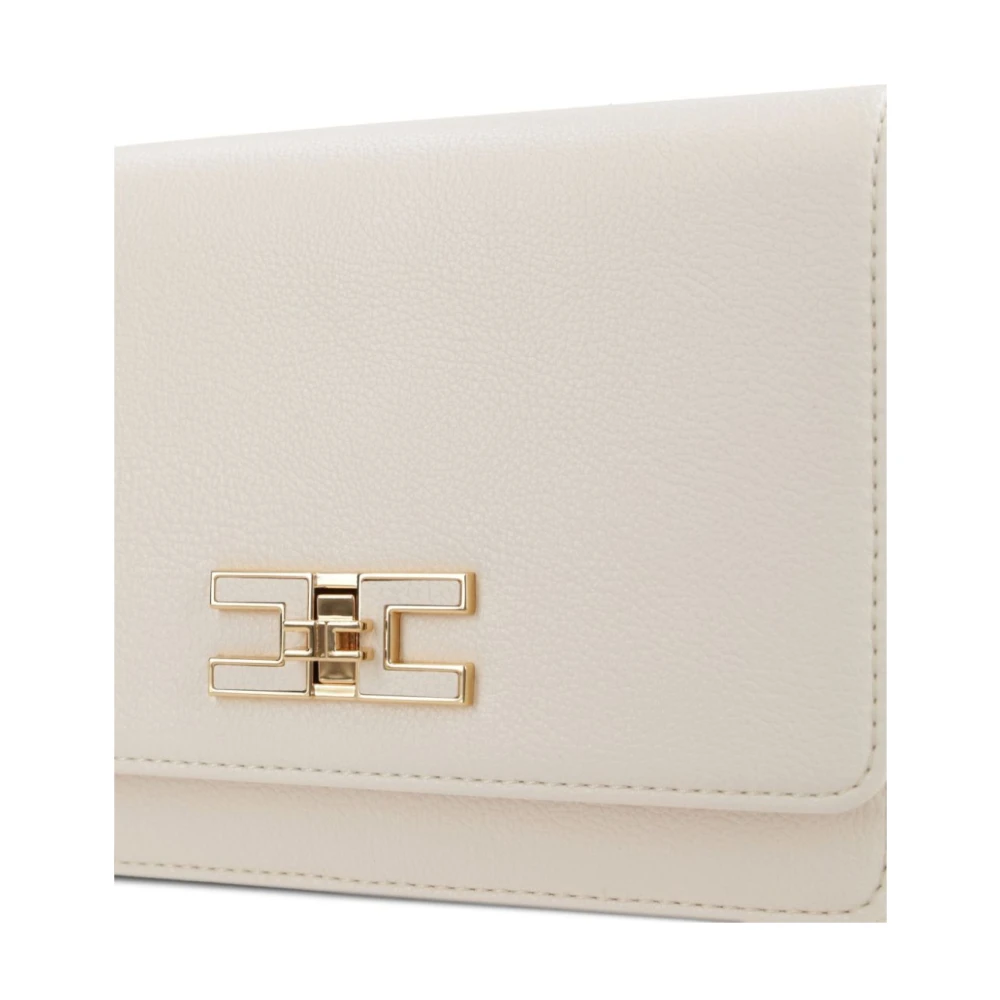 Elisabetta Franchi Witte tassen met voorflap sluiting White Dames