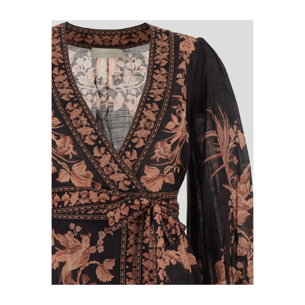 Zimmermann Katoenen Wrap Midi Jurk Multicolor Dames