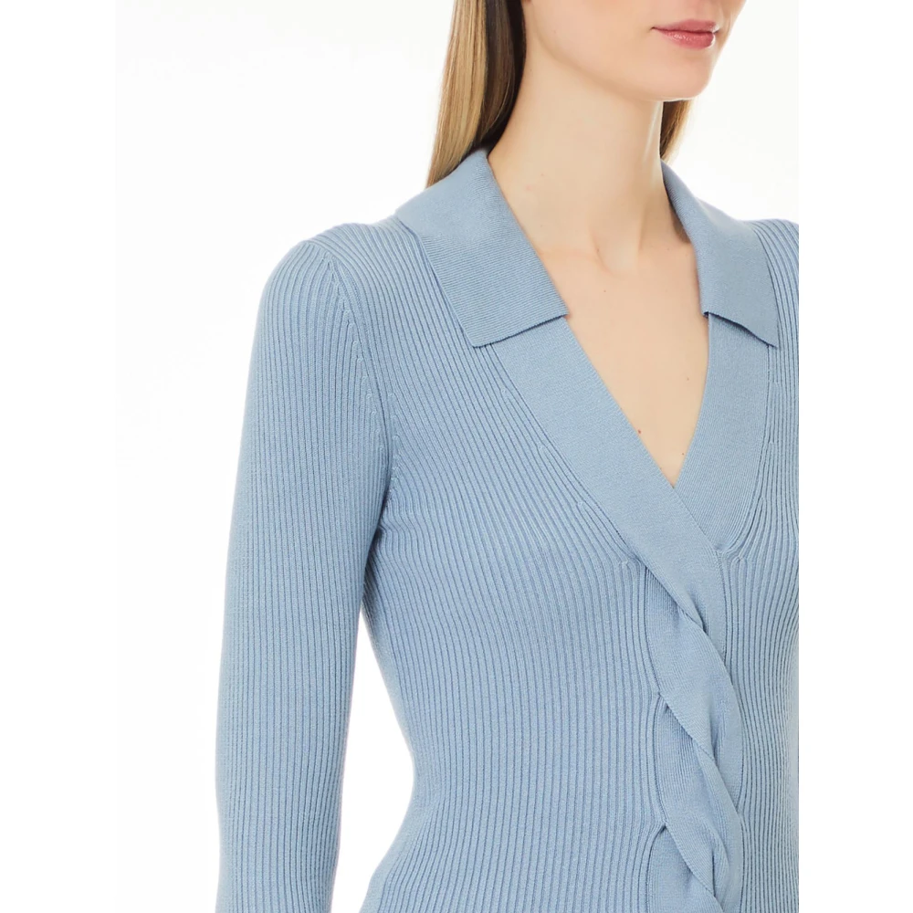 Liu Jo Lichtblauwe Trui Elegant V-Hals Blue Dames