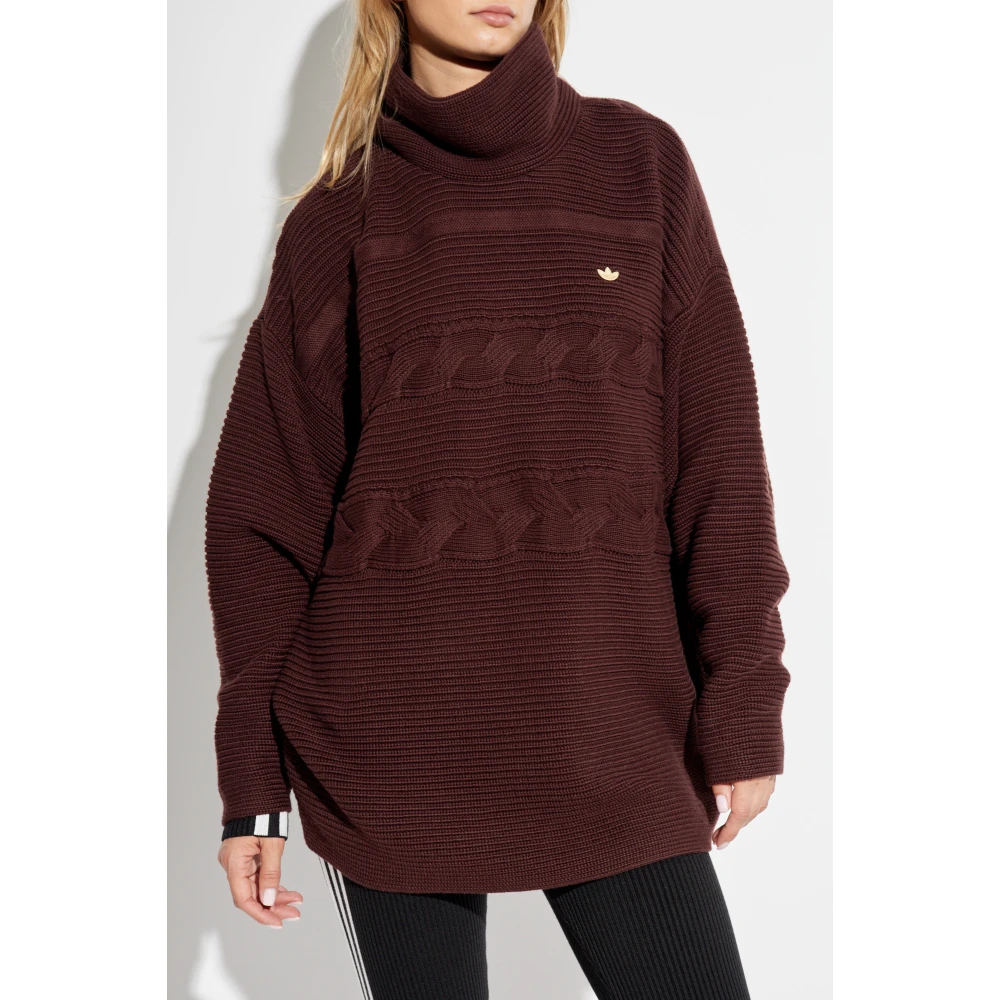 adidas Originals Turtleneck met logo Brown Dames