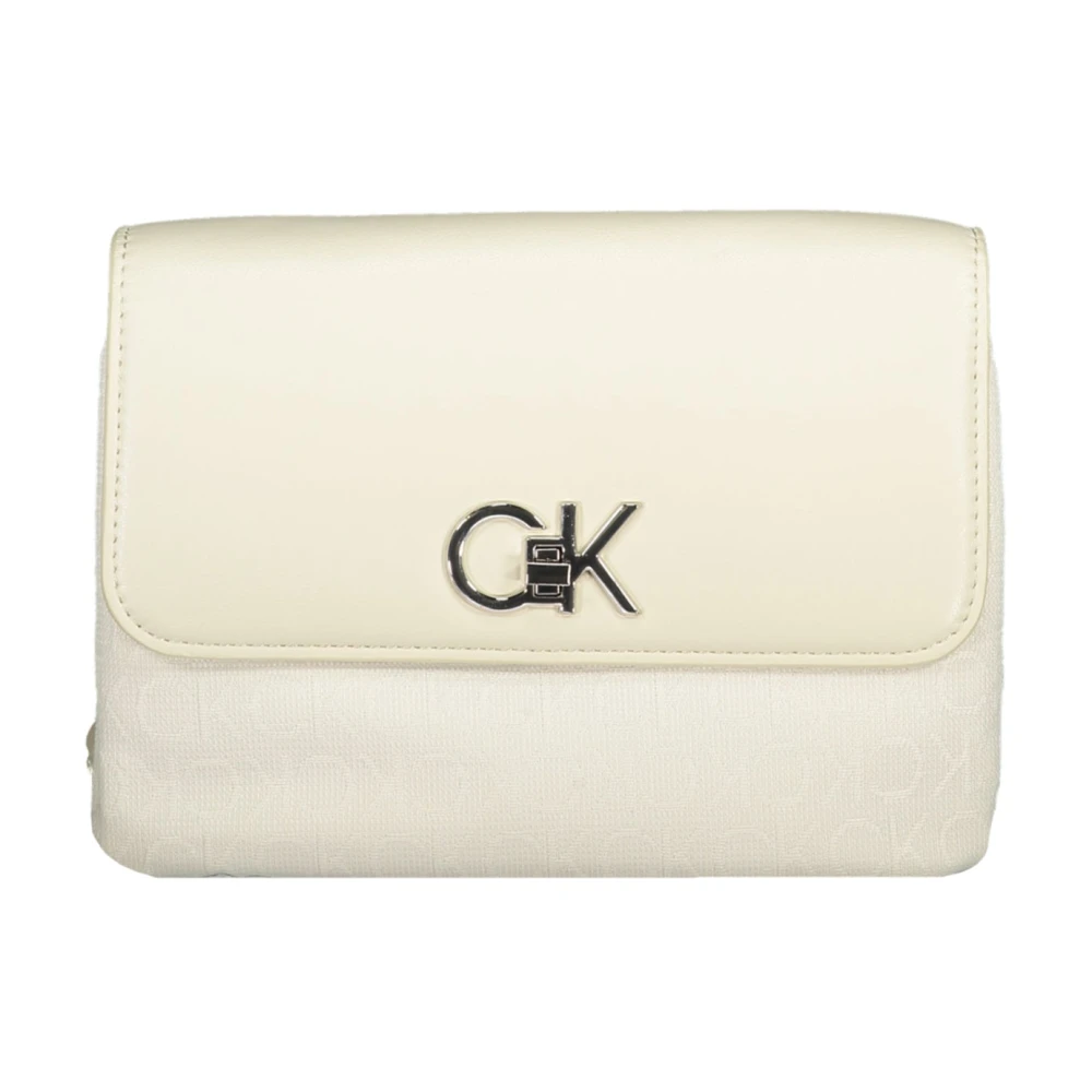 Calvin Klein Beige Schoudertas Minimalistisch Ontwerp Beige Dames