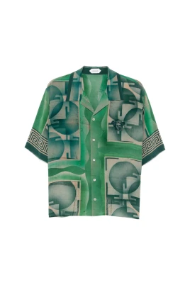 Crêpe De Chine Silk Skjorta med Tryck