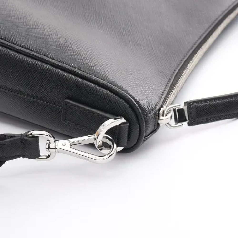 Prada Vintage Pre-owned Leather crossbody-bags Black Dames