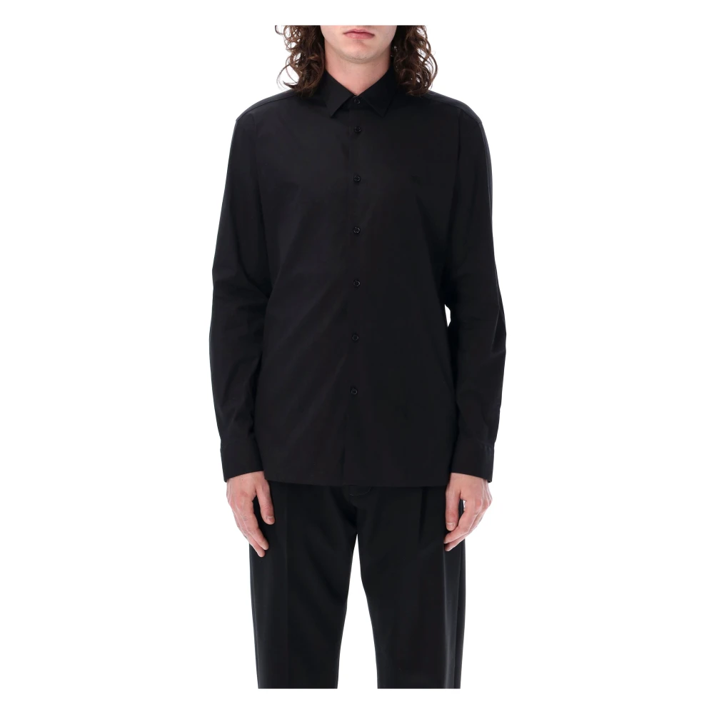 Burberry Zwarte Sherfield Shirt met Check Detail Black Heren