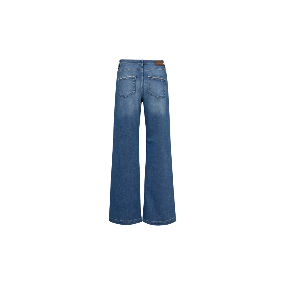 MOS MOSH Flatterende High-Waist Wide-Leg Jeans Blue Dames