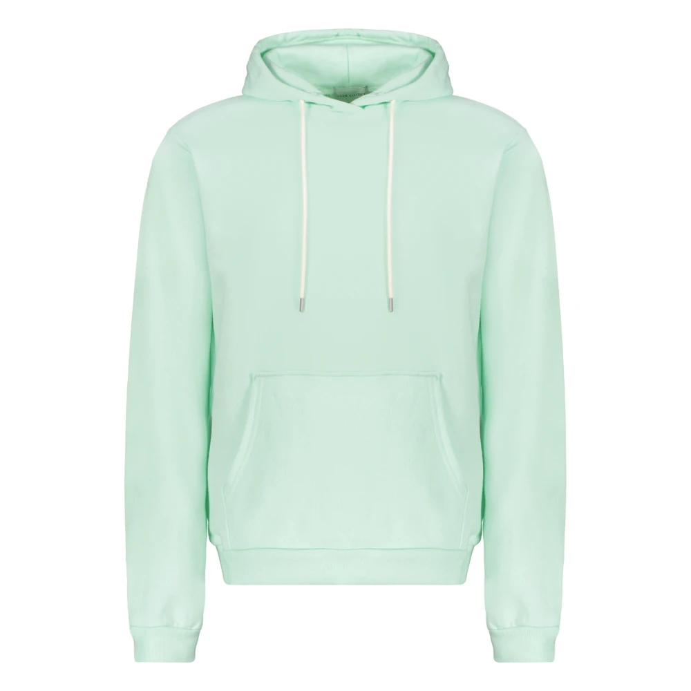 John Elliott Geribbelde Hooded Sweatshirt Katoenmix Green Heren