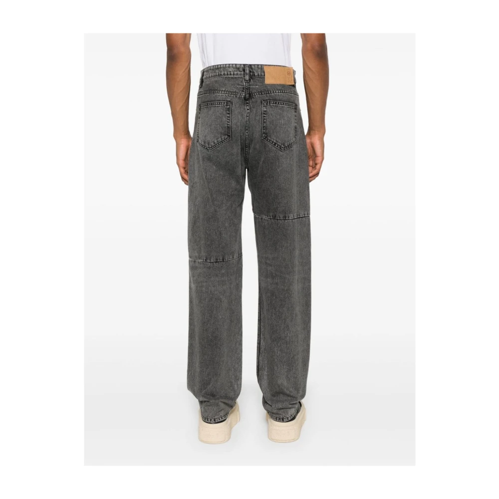 MM6 Maison Margiela Zwarte Denim Jeans Stonewashed Panel Design Black Heren