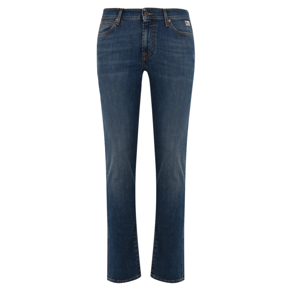 Roy Roger's Slim Denim Broek met Knoopsluiting Blue Heren