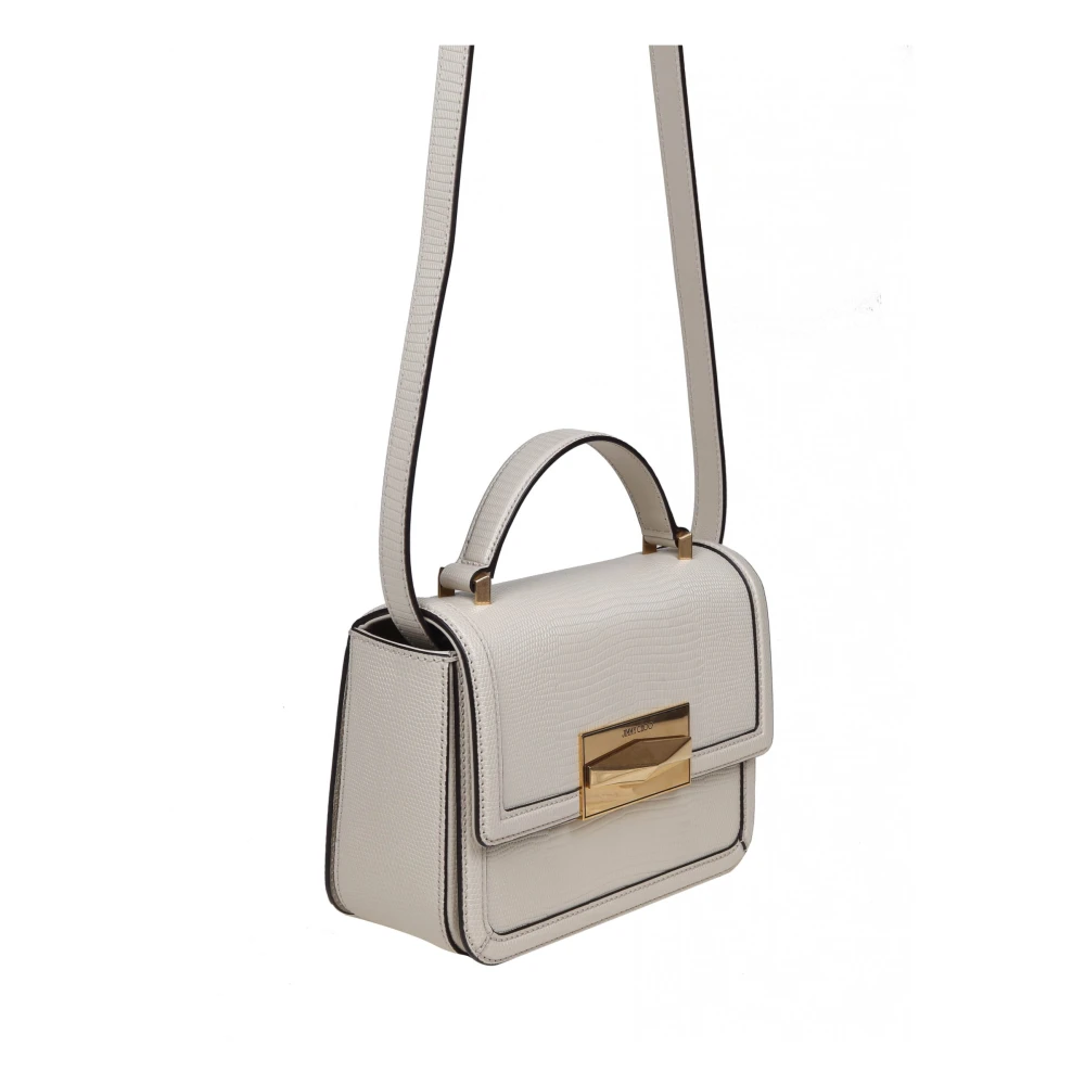Jimmy Choo Bamboe Hagedis Leren Handtas Gray Dames