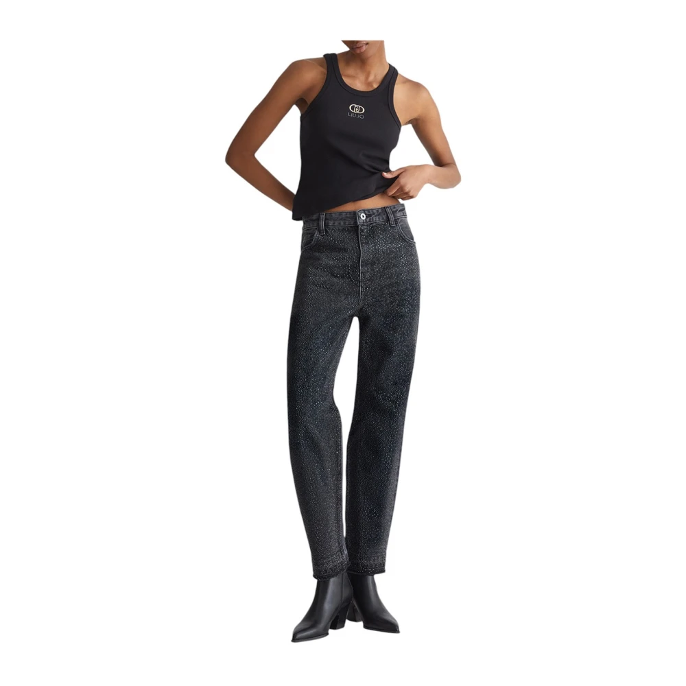 Liu Jo Denim Zwarte Broek met ECS Bony Black Dames