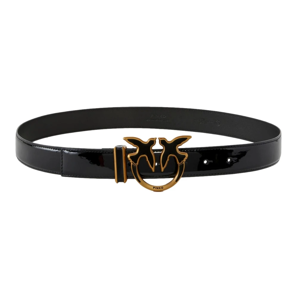 Pinko Unisex Black Belts, Xs, Love Berry H3 Belt In