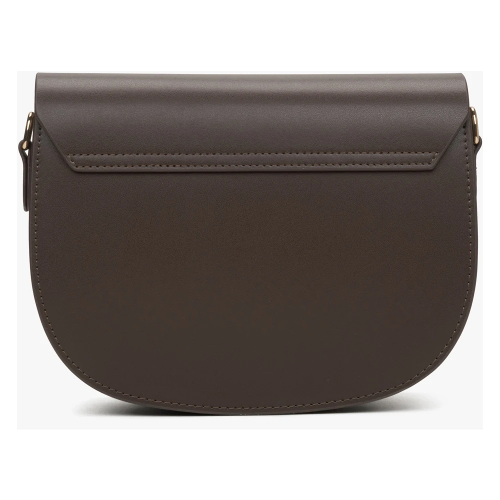 Estro Dames Donkerbruine Leren Schoudertas Er00115764 Brown Dames
