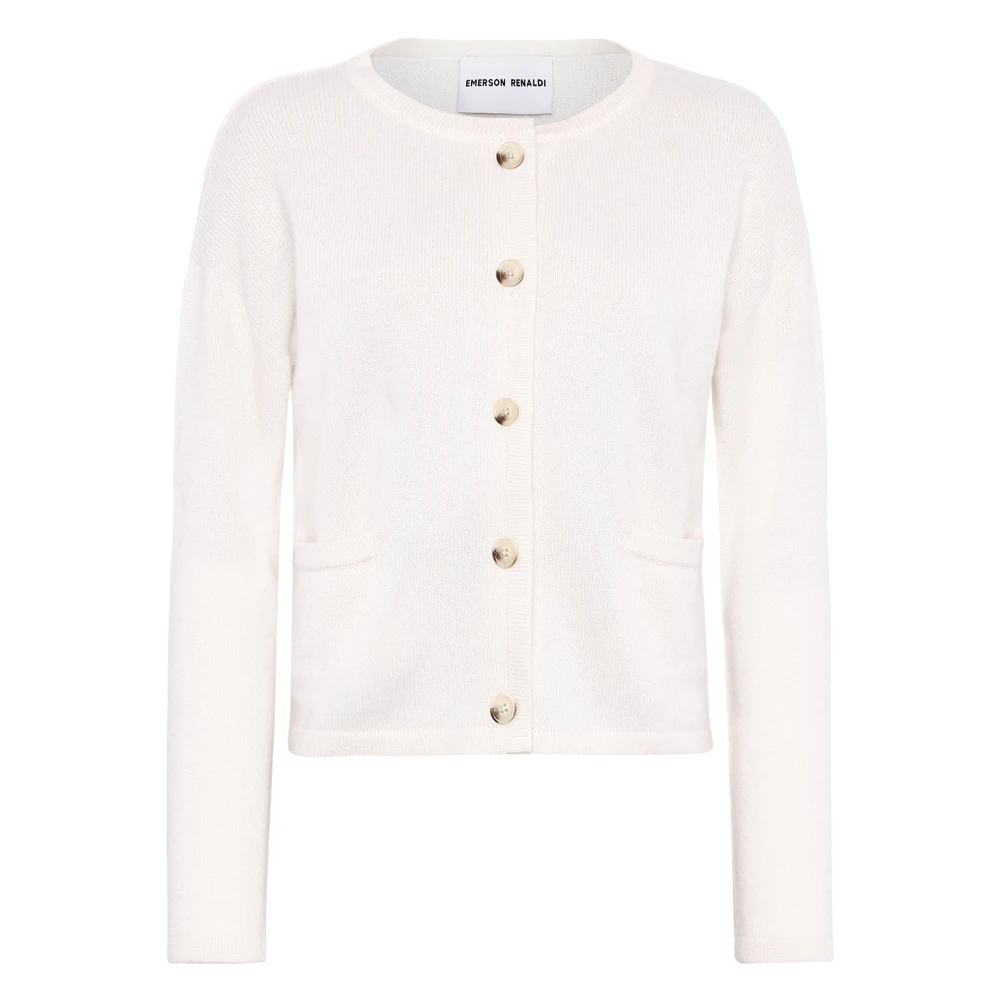 Emerson Renaldi Kasjmier Crew Neck Cardigan White Dames