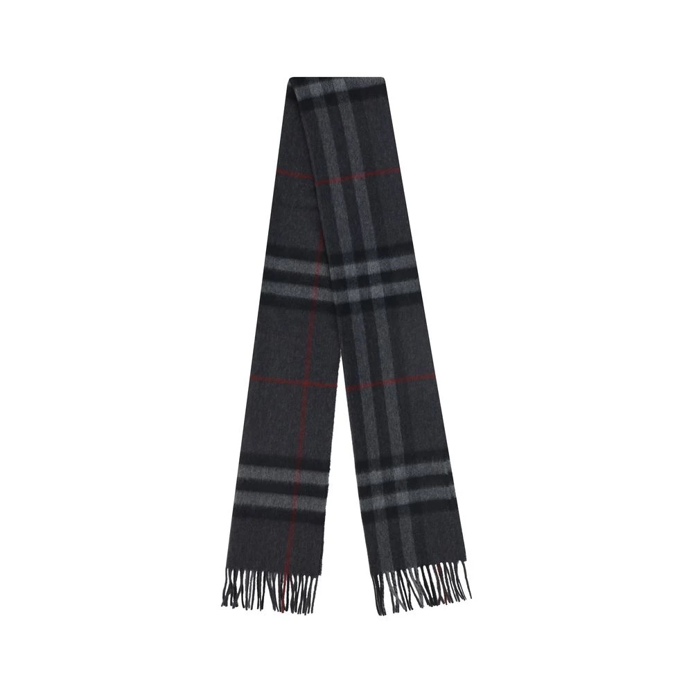 Burberry Kasjmiersjaal met Rafelranden Gray Heren