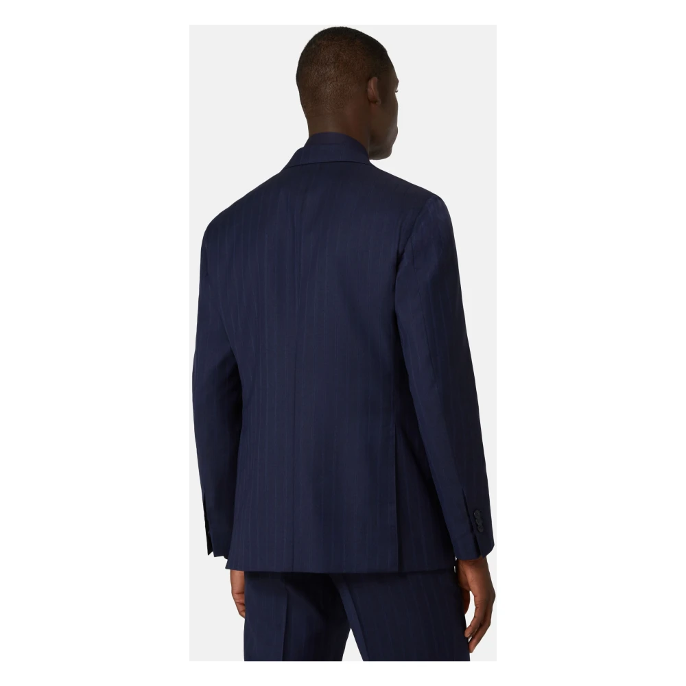 Boggi Milano Pinstripe pak van Super 130 wol Blue Heren