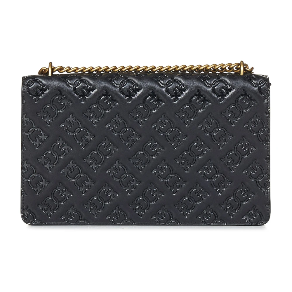 pinko Love Birds Diamond Cut Schoudertas Black Dames
