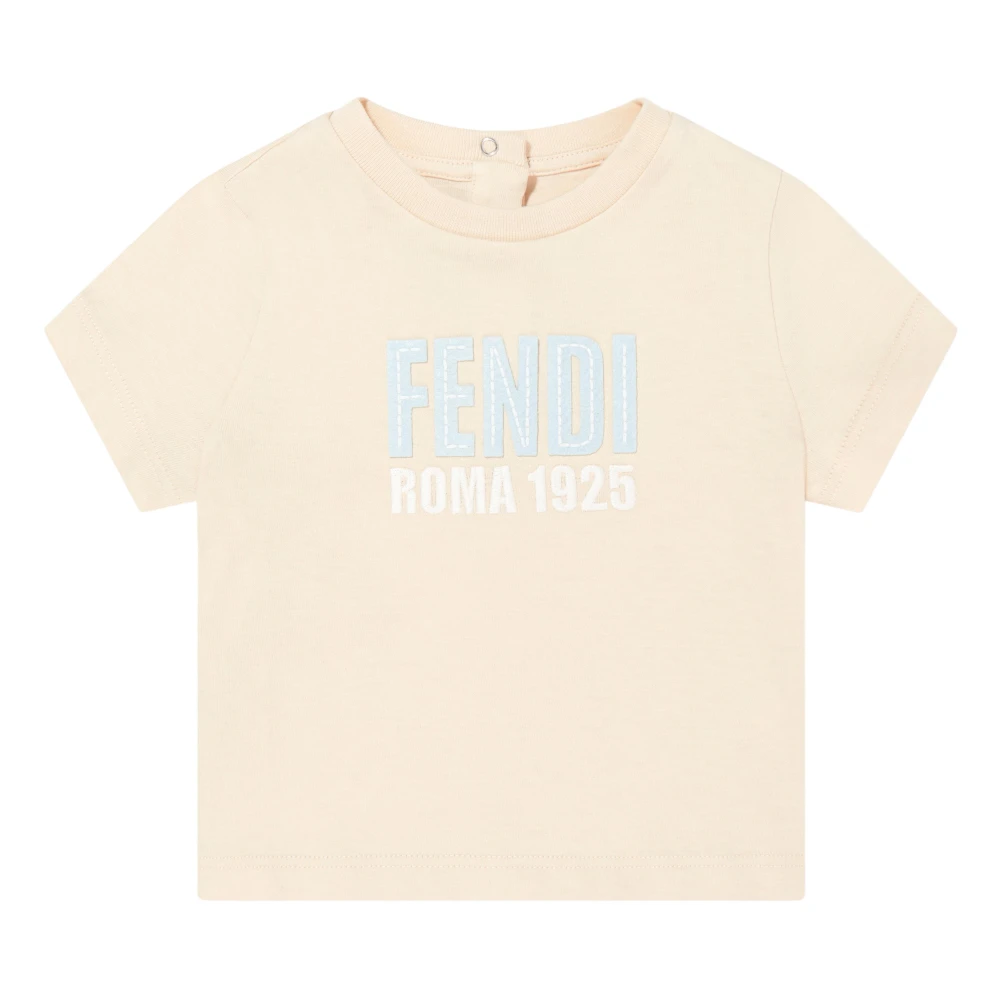 Fendi Unisex Beige Logo T-Shirt