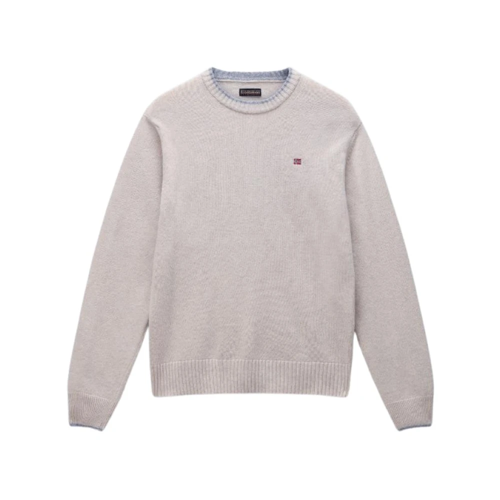 Napapijri Stijlvolle ronde hals gebreide kleding Beige Heren