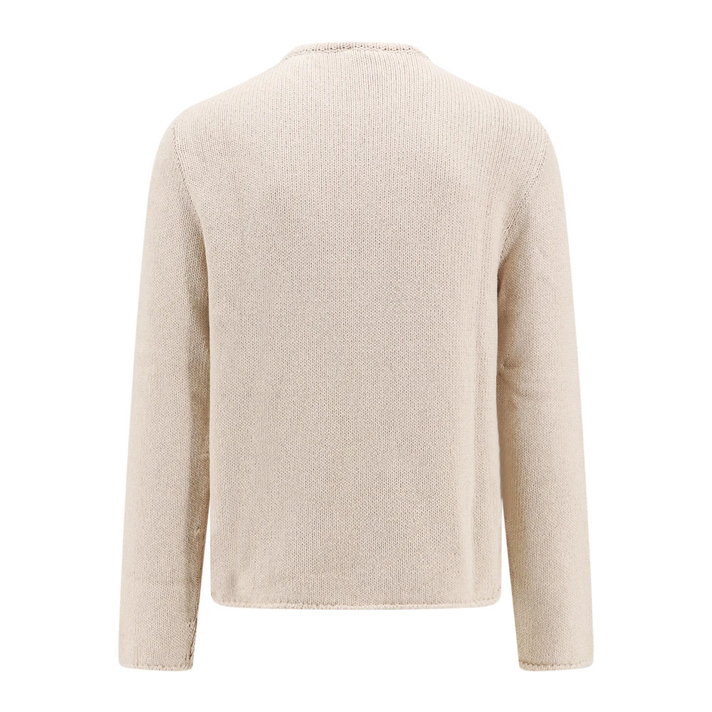 Courrèges Open Zijde Katoen Linnen Trui Beige Heren