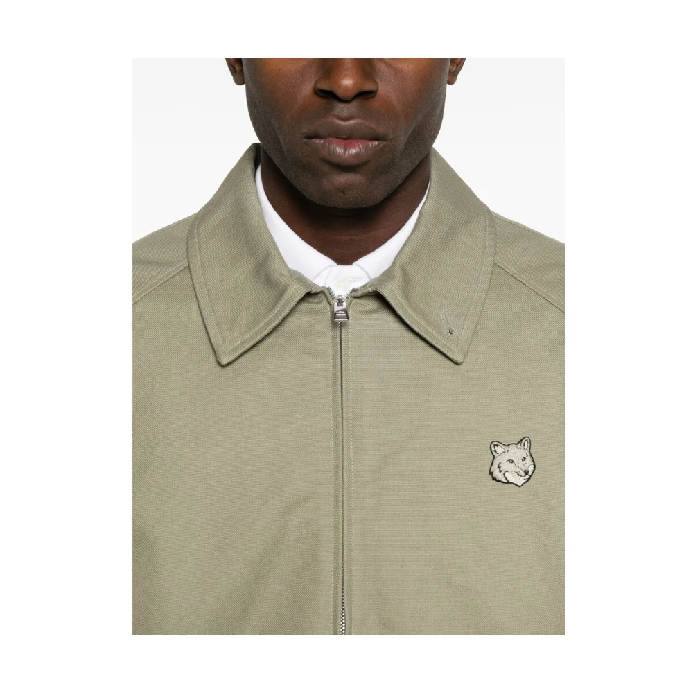 Maison Kitsuné Groene Fox Motief Buitenkleding Jas Green Heren
