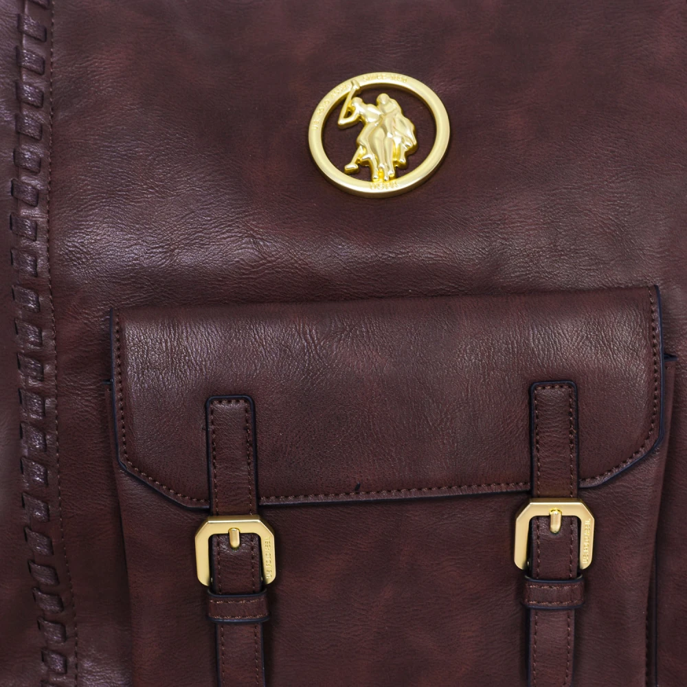 U.s. Polo Assn. Stijlvolle Hobo Tas met Ritssluiting Brown Dames