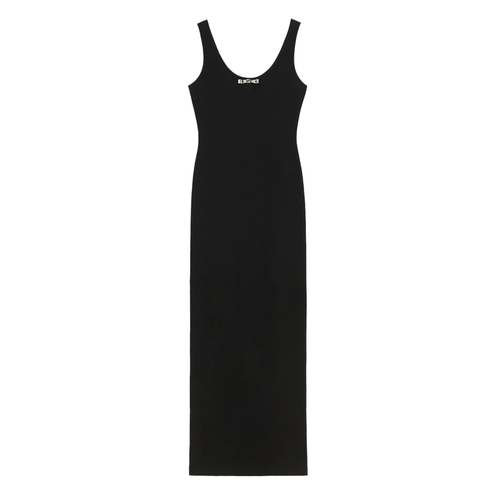 Blumarine Svart Ribbad Klänning Black, Dam