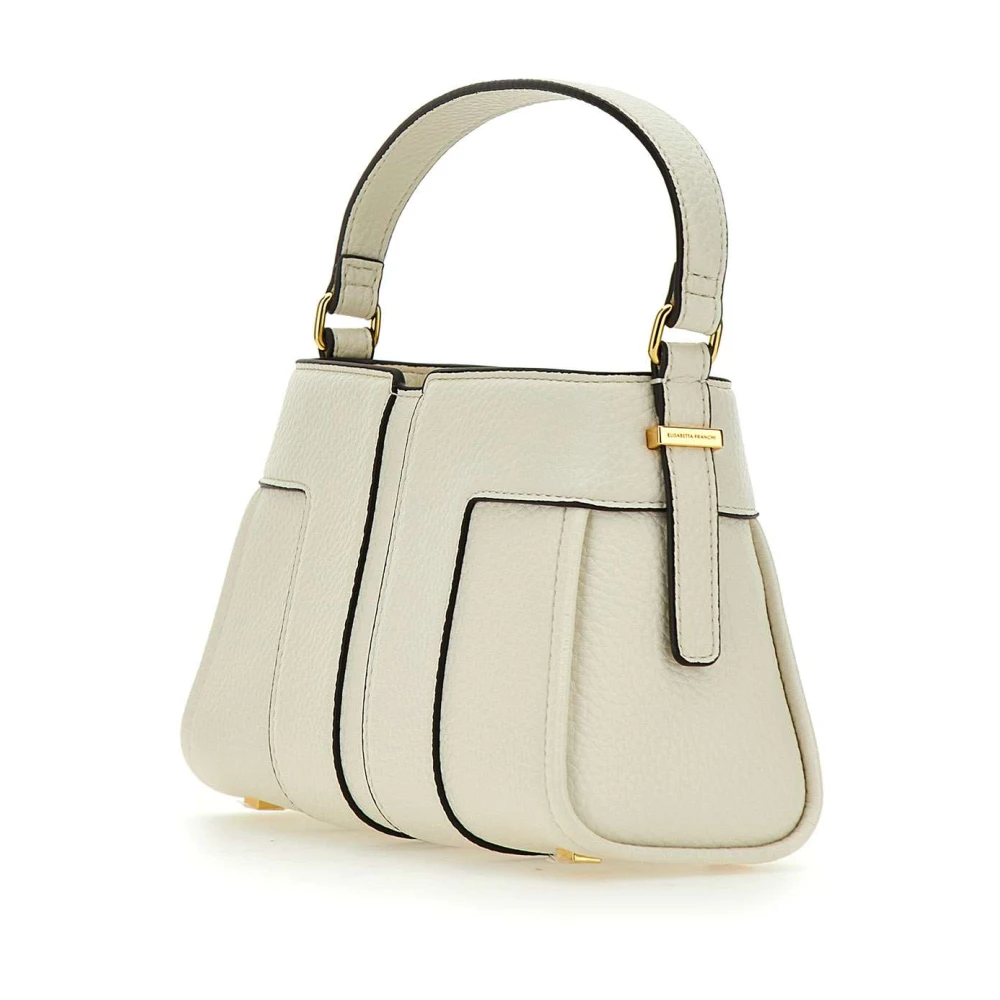 Elisabetta Franchi Gehamerd-effect vegan leren handtas in wit White Dames
