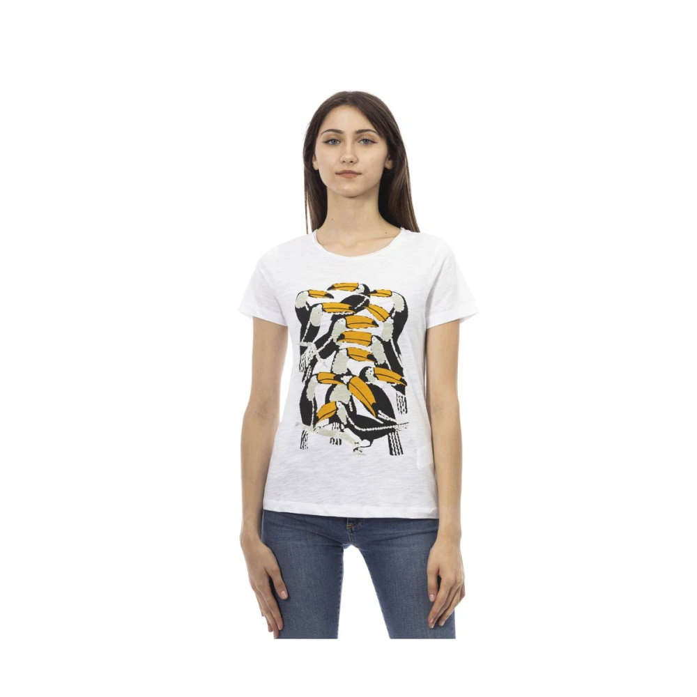 Trussardi Witte Katoenen Tops T-Shirt White Dames