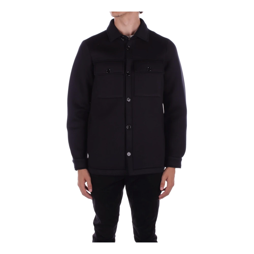 Dondup Blauwe Jassen met Logo Achterkant Blue Heren
