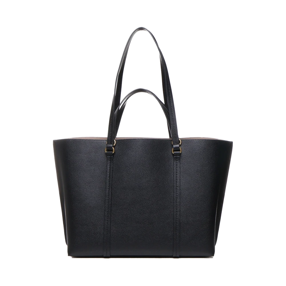 pinko Zwarte Leren Shopper Tas met Handvatten Black Dames
