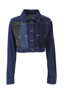 Patchwork Cropped Denim Jacket