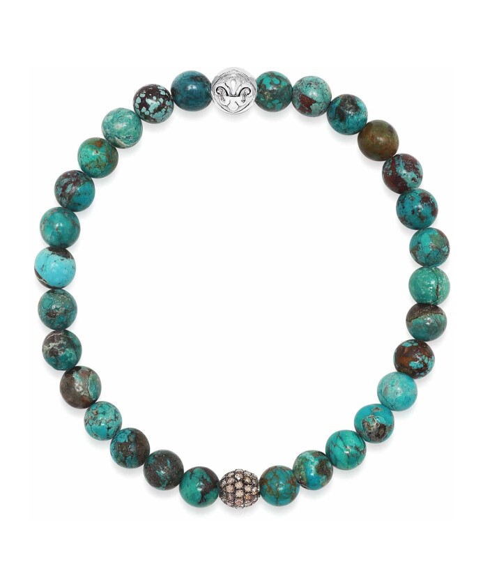 menand-39-s-grey-diamond-wristband-with-bali-turquoise