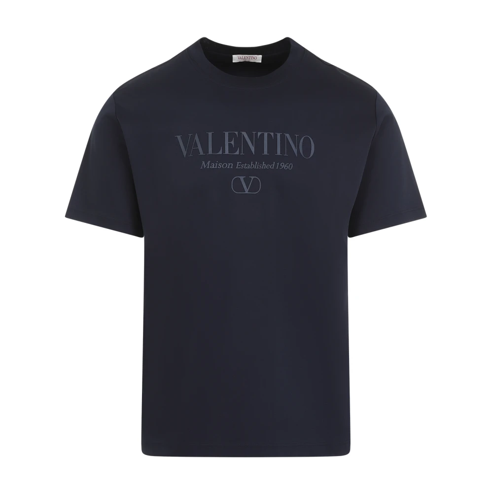 Valentino Blauwe T-shirts Polos voor Mannen Blue Heren