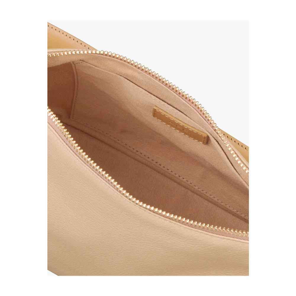 A.p.c. Beige leren schoudertas met gouden gesp Beige Dames