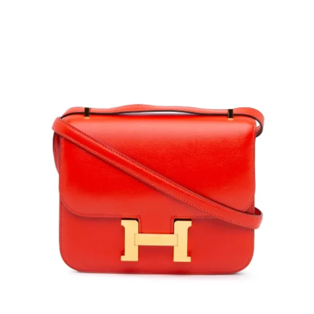 Hermès Vintage Pre-owned Leather crossbody-bags Red Dames