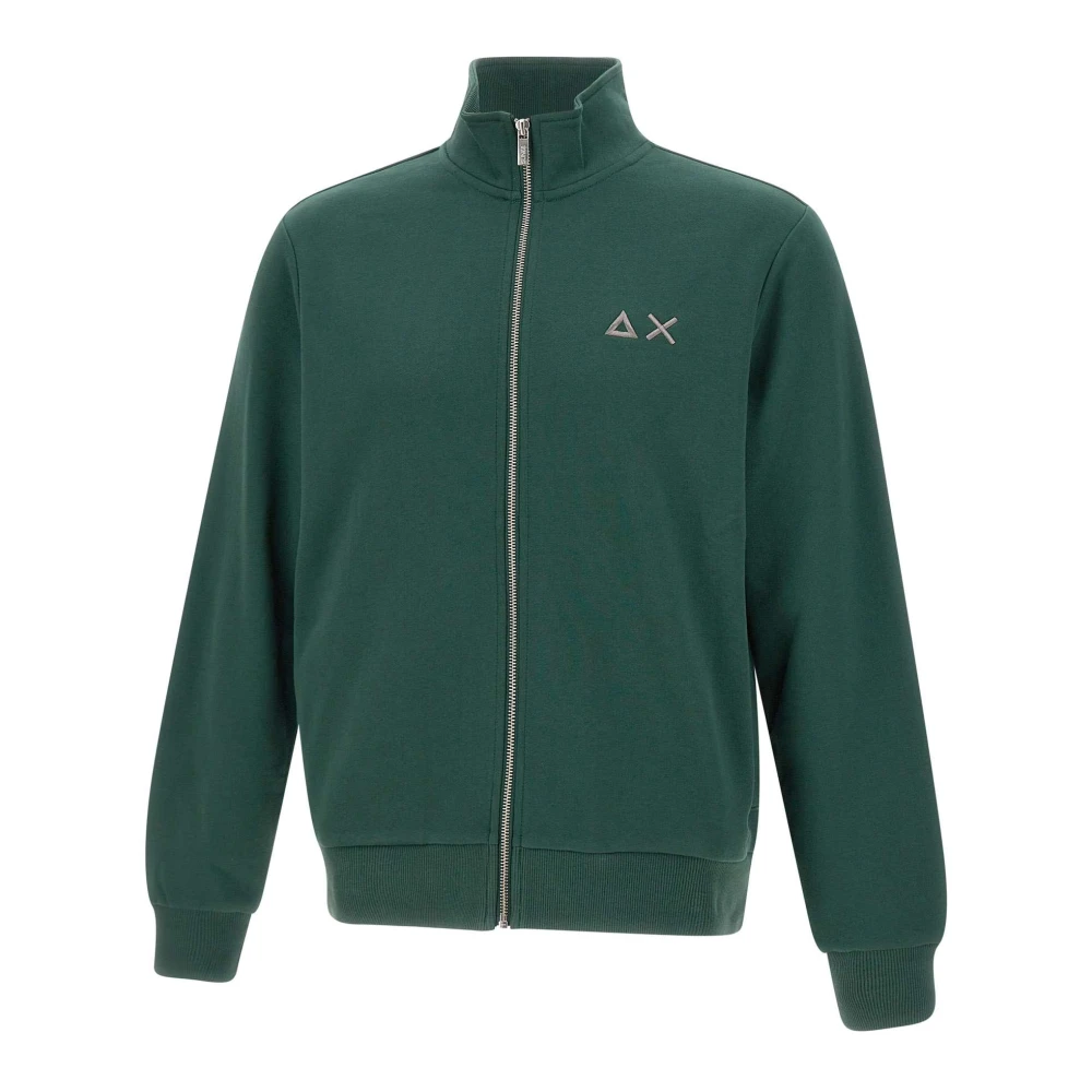 Sun68 Bosgroene Katoenen Sweatshirt met Rits Green Heren