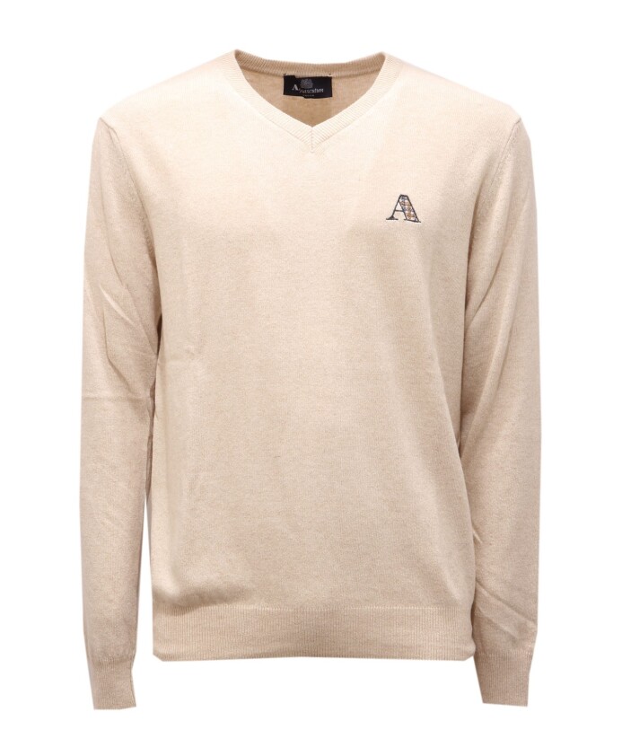 pull-en-laine-melangee-a-col-en-v