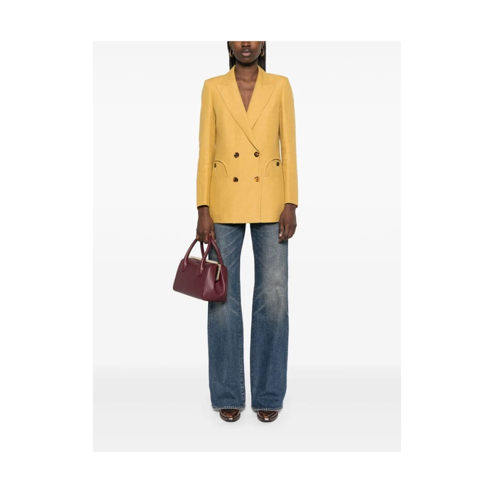 Blazé Milano Mosterdgeel Dubbel-Borst Jas Yellow Dames